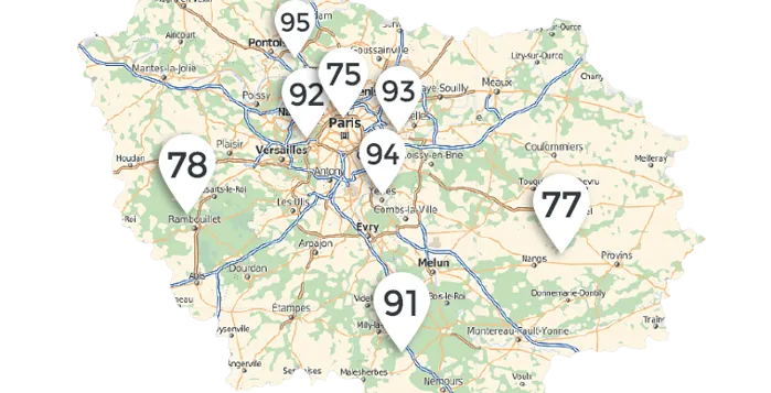 Carte de Paris et Île-de-France